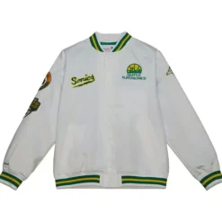 Apparel Mitchell & Ness Jackets & Outerwear-City Collection Lightweight Satin Jacket Seattle Supersonics