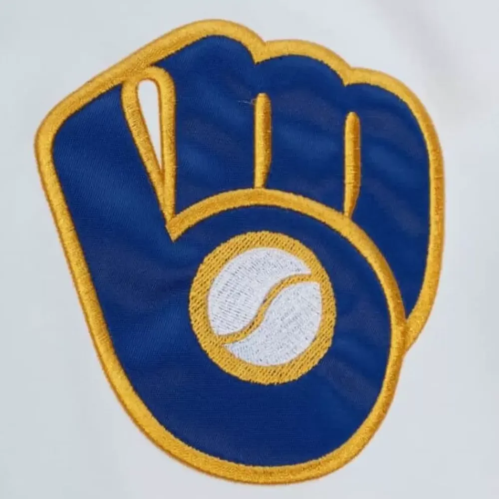 Apparel Mitchell & Ness Jackets & Outerwear-City Collection Lightweight Satin Jacket Milwaukee Brewers