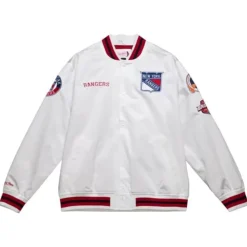 Apparel Mitchell & Ness Jackets & Outerwear-City Collection Lightweight Satin Jacket New York Rangers