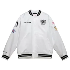 Apparel Mitchell & Ness Jackets & Outerwear-City Collection Lightweight Satin Jacket Oakland Raiders