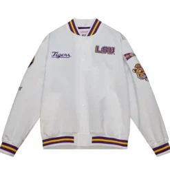 Apparel Mitchell & Ness Jackets & Outerwear-City Collection Lightweight Satin Jacket Louisiana State University