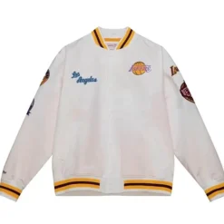 Apparel Mitchell & Ness Jackets & Outerwear-City Collection Lightweight Satin Jacket Los Angeles Lakers