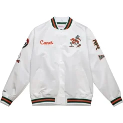 Apparel Mitchell & Ness Jackets & Outerwear-City Collection Lightweight Satin Jacket University Of Miami