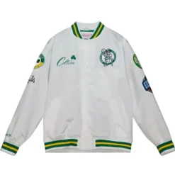 Apparel Mitchell & Ness Jackets & Outerwear-City Collection Lightweight Satin Jacket Boston Celtics