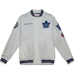 Apparel Mitchell & Ness Jackets & Outerwear-City Collection Lightweight Satin Jacket Toronto Maple Leafs
