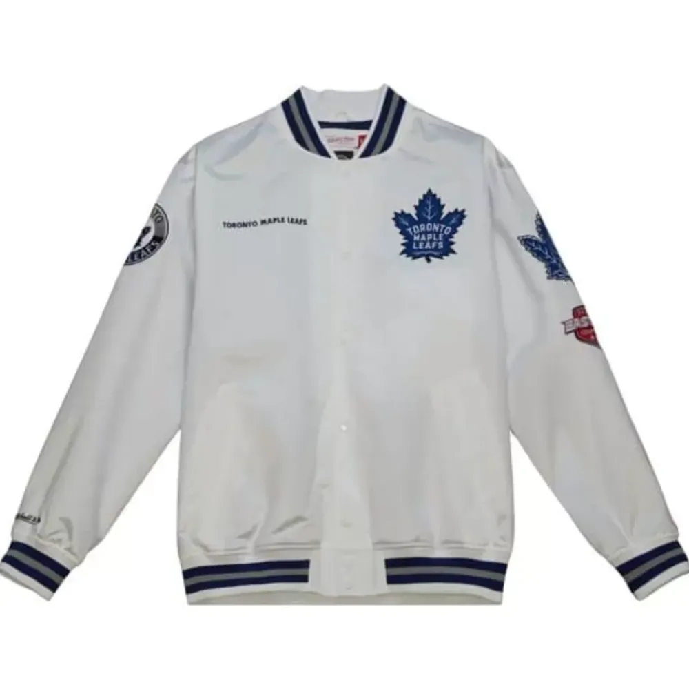Apparel Mitchell & Ness Jackets & Outerwear-City Collection Lightweight Satin Jacket Toronto Maple Leafs