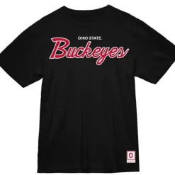 Apparel Mitchell & Ness T-Shirts & Tops-Classic Buckeyes Script Tee Ohio State