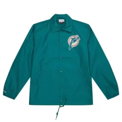 Apparel Mitchell & Ness Jackets & Outerwear-Coaches Winbreaker Jacket Miami Dolphins