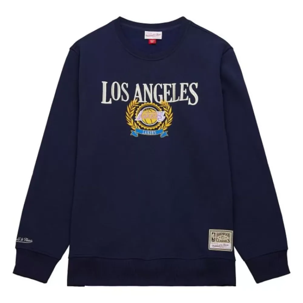 Apparel Mitchell & Ness Hoodies & Sweatshirts-Collegiate Crew Fleece Los Angeles Lakers