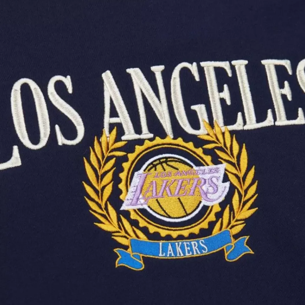 Apparel Mitchell & Ness Hoodies & Sweatshirts-Collegiate Crew Fleece Los Angeles Lakers