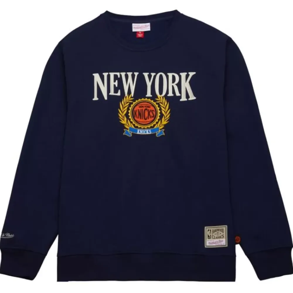 Apparel Mitchell & Ness Hoodies & Sweatshirts-Collegiate Crew Fleece New York Knicks