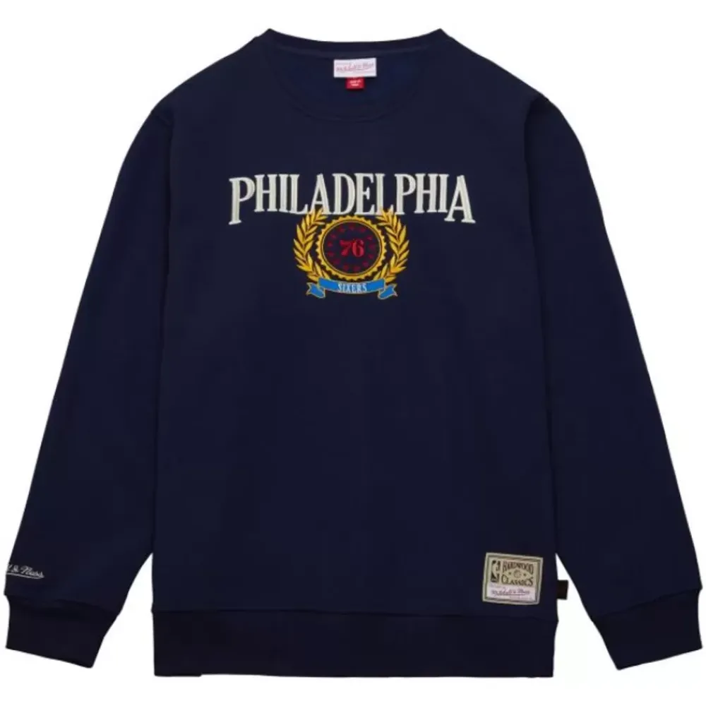 Apparel Mitchell & Ness Hoodies & Sweatshirts-Collegiate Crew Fleece Philadelphia 76Ers