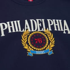 Apparel Mitchell & Ness Hoodies & Sweatshirts-Collegiate Crew Fleece Philadelphia 76Ers