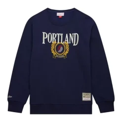 Apparel Mitchell & Ness Hoodies & Sweatshirts-Collegiate Crew Fleece Portland Trail Blazers