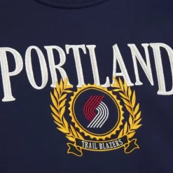 Apparel Mitchell & Ness Hoodies & Sweatshirts-Collegiate Crew Fleece Portland Trail Blazers