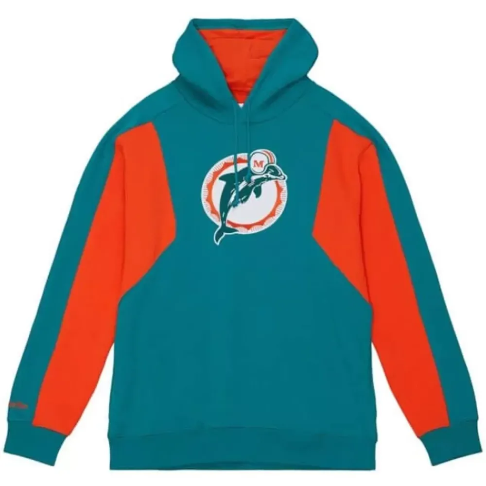 Apparel Mitchell & Ness Hoodies & Sweatshirts-Color Blocked Fleece 2.0 Miami Dolphins