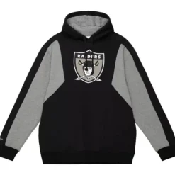 Apparel Mitchell & Ness Hoodies & Sweatshirts-Color Blocked Fleece 2.0 Oakland Raiders