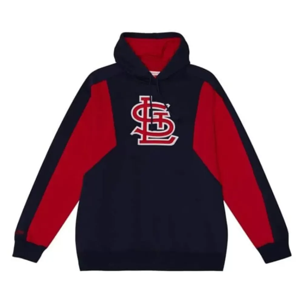 Apparel Mitchell & Ness Hoodies & Sweatshirts-Color Blocked Fleece 2.0 St. Louis Cardinals