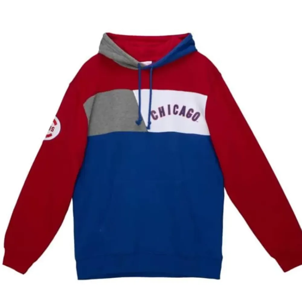 Apparel Mitchell & Ness Hoodies & Sweatshirts-Color Blocked Fleece Hoodie Chicago Cubs