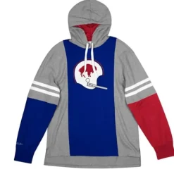 Apparel Mitchell & Ness Hoodies & Sweatshirts-Color Blocked Hoodie Buffalo Bills