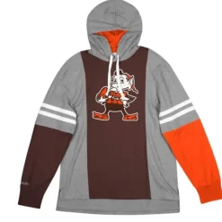 Apparel Mitchell & Ness Hoodies & Sweatshirts-Color Blocked Hoodie Cleveland Browns