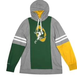 Apparel Mitchell & Ness Hoodies & Sweatshirts-Color Blocked Hoodie Green Bay Packers