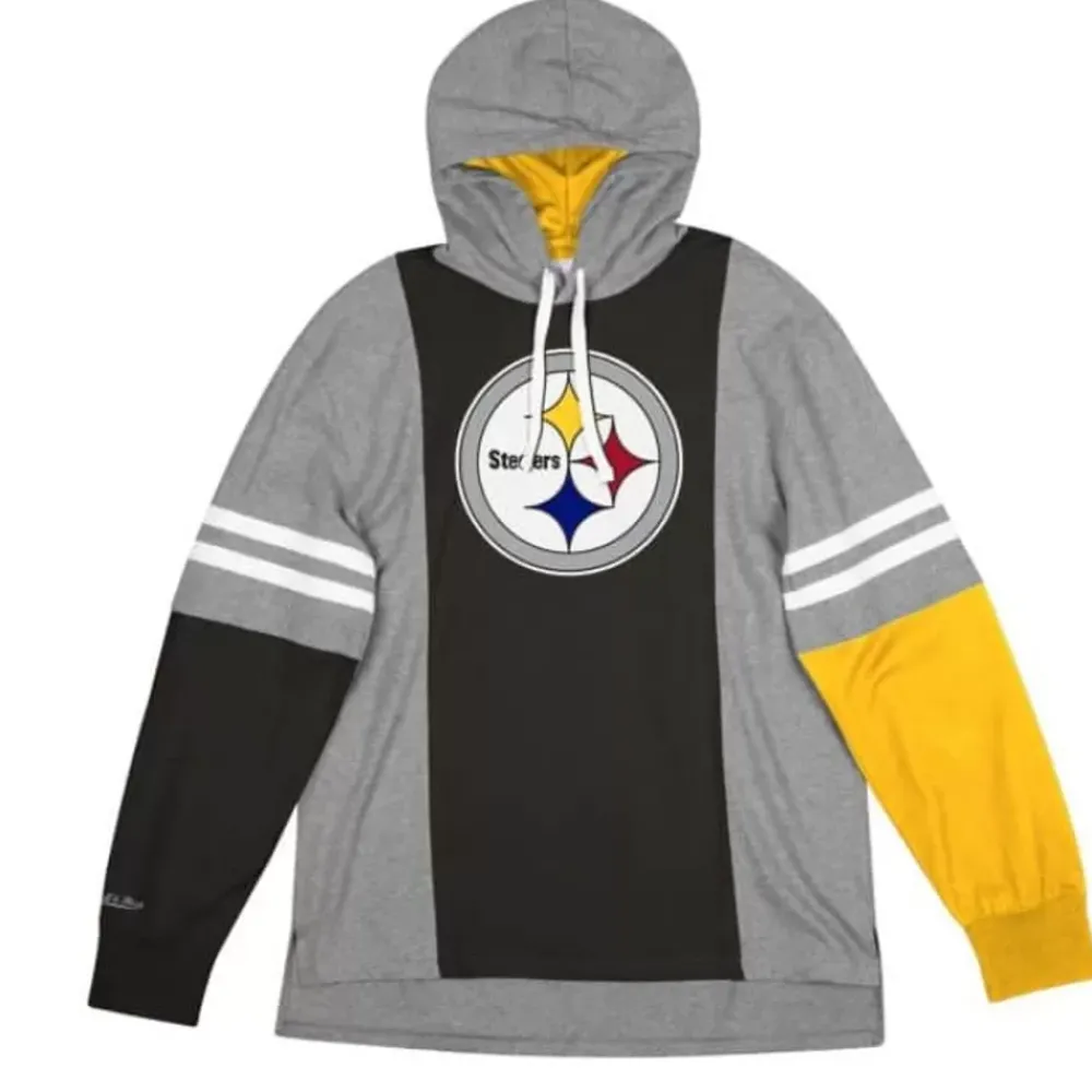 Apparel Mitchell & Ness Hoodies & Sweatshirts-Color Blocked Hoodie Pittsburgh Steelers