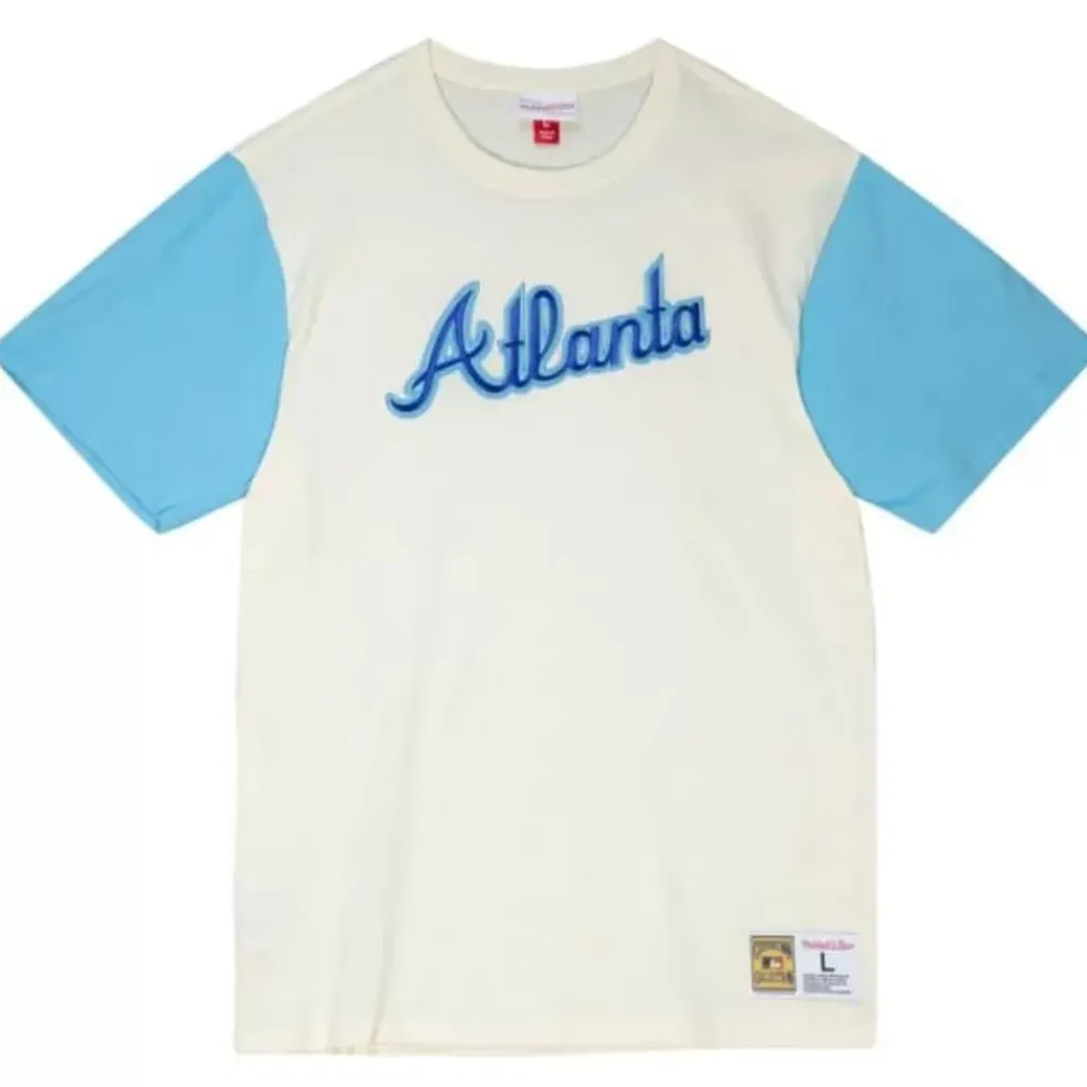 Apparel Mitchell & Ness T-Shirts & Tops-Color Blocked S/S Tee Atlanta Braves