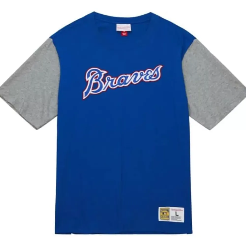 Apparel Mitchell & Ness T-Shirts & Tops-Color Blocked Ss Tee Atlanta Braves