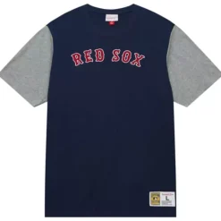 Apparel Mitchell & Ness T-Shirts & Tops-Color Blocked Ss Tee Boston Red Sox
