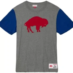 Apparel Mitchell & Ness T-Shirts & Tops-Color Blocked S/S Tee Buffalo Bills