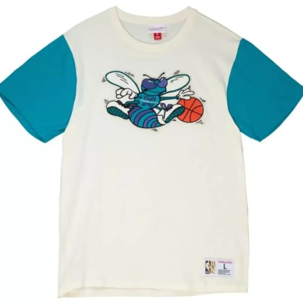 Apparel Mitchell & Ness T-Shirts & Tops-Color Blocked S/S Tee Charlotte Hornets