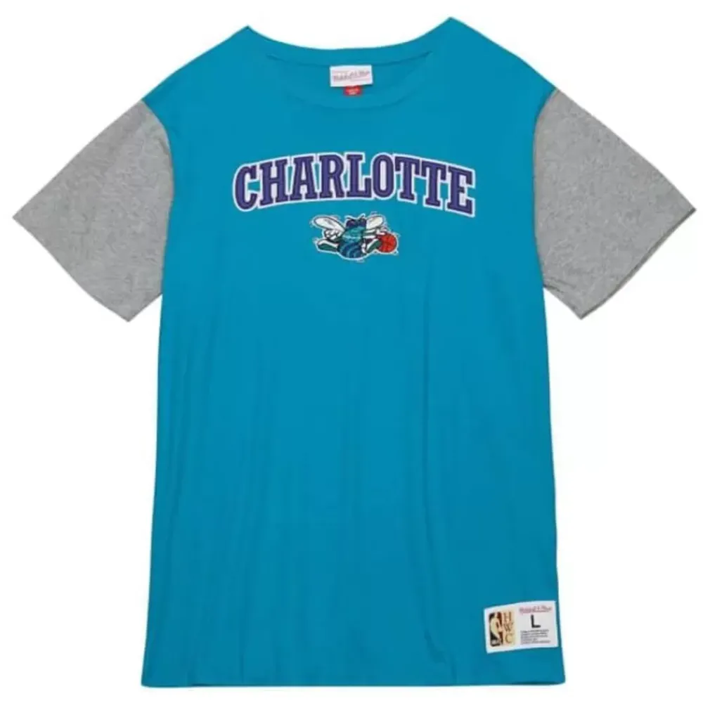 Apparel Mitchell & Ness T-Shirts & Tops-Color Blocked Ss Tee Charlotte Hornets