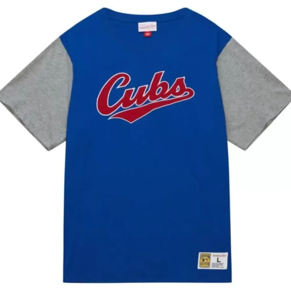 Apparel Mitchell & Ness T-Shirts & Tops-Color Blocked Ss Tee Chicago Cubs