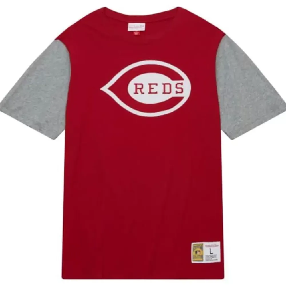 Apparel Mitchell & Ness T-Shirts & Tops-Color Blocked Ss Tee Cincinnati Reds