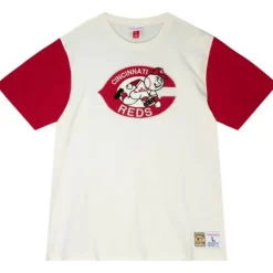 Apparel Mitchell & Ness T-Shirts & Tops-Color Blocked S/S Tee Cincinnati Reds