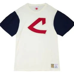 Apparel Mitchell & Ness T-Shirts & Tops-Color Blocked S/S Tee Cleveland Indians