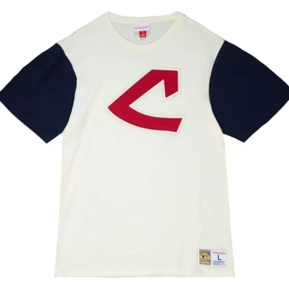 Apparel Mitchell & Ness T-Shirts & Tops-Color Blocked S/S Tee Cleveland Indians