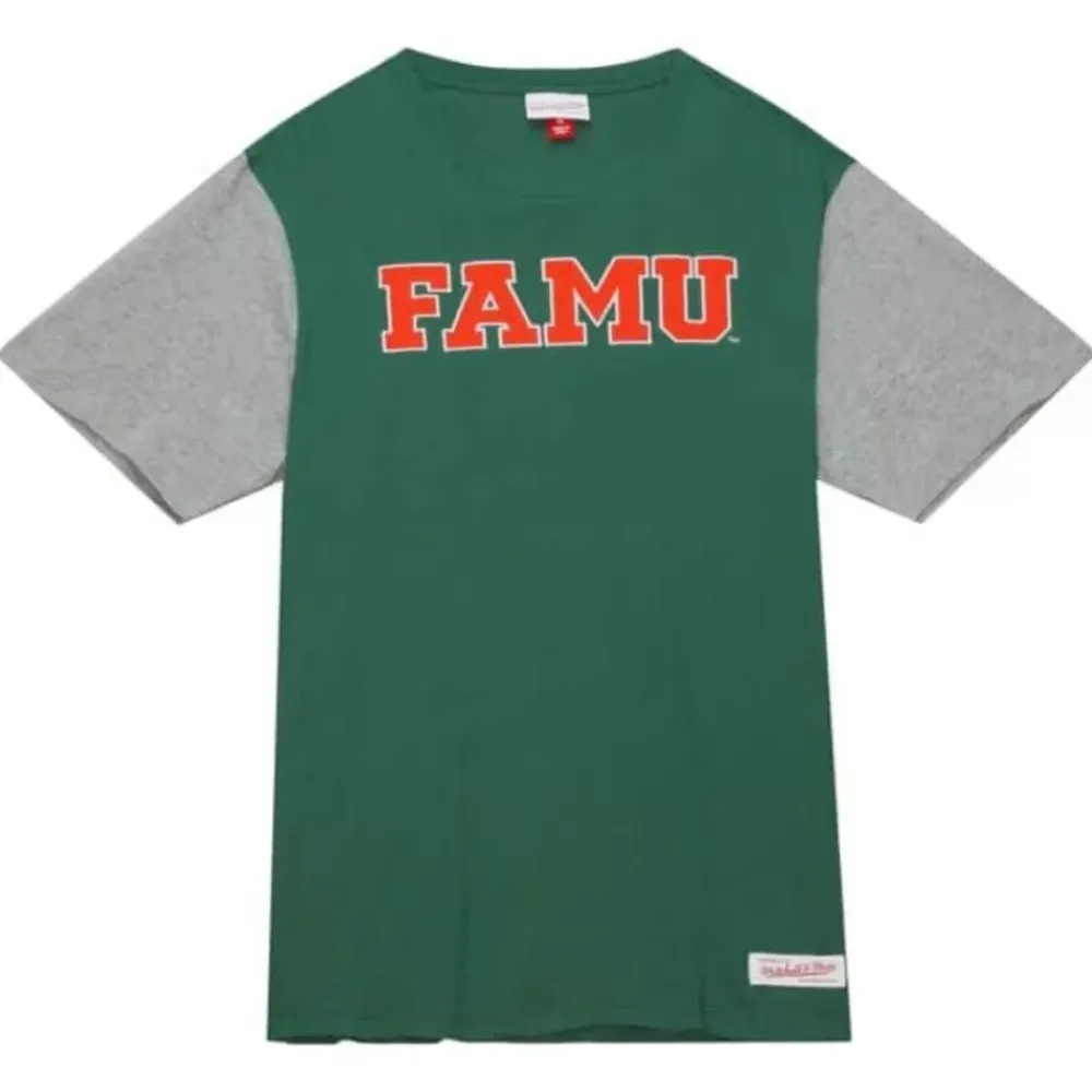 Apparel Mitchell & Ness T-Shirts & Tops-Color Blocked Ss Tee Florida A&M University