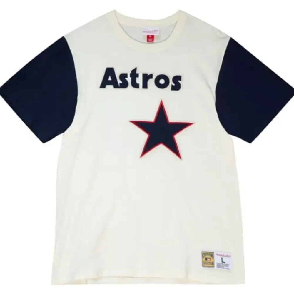 Apparel Mitchell & Ness T-Shirts & Tops-Color Blocked S/S Tee Houston Astros