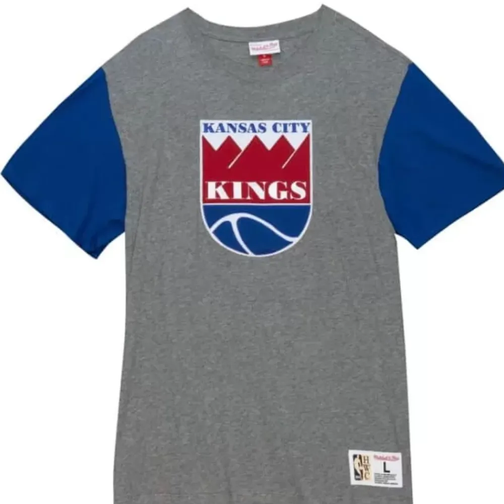 Apparel Mitchell & Ness T-Shirts & Tops-Color Blocked S/S Tee Kansas City Kings