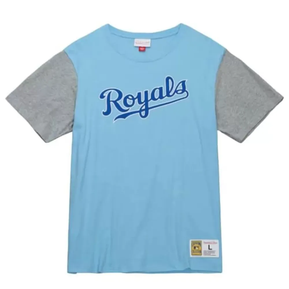 Apparel Mitchell & Ness T-Shirts & Tops-Color Blocked Ss Tee Kansas City Royals