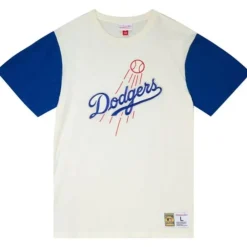 Apparel Mitchell & Ness T-Shirts & Tops-Color Blocked S/S Tee Los Angeles Dodgers