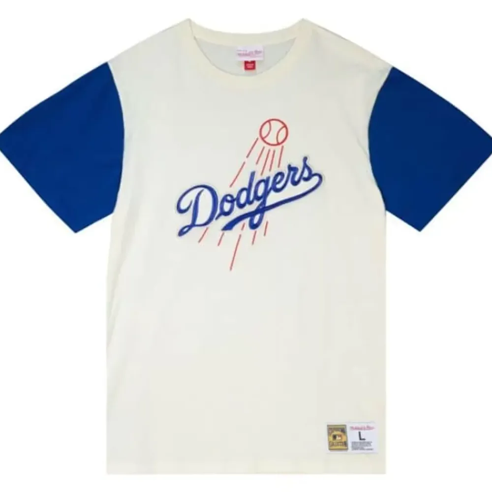 Apparel Mitchell & Ness T-Shirts & Tops-Color Blocked S/S Tee Los Angeles Dodgers