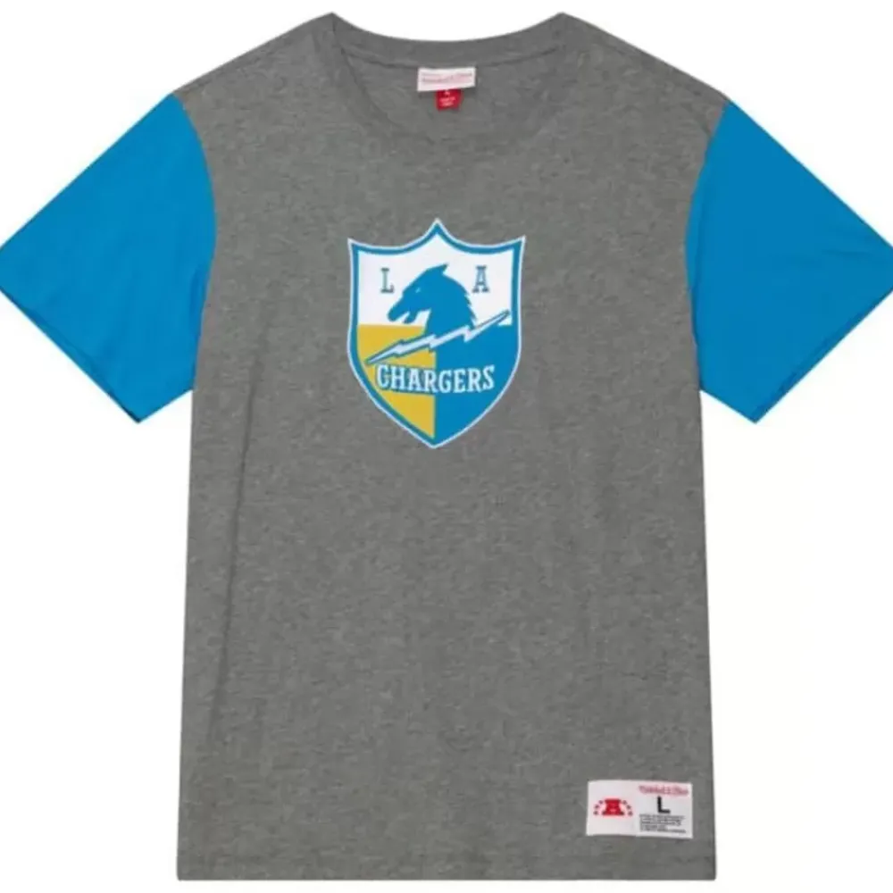 Apparel Mitchell & Ness T-Shirts & Tops-Color Blocked S/S Tee Los Angeles Chargers