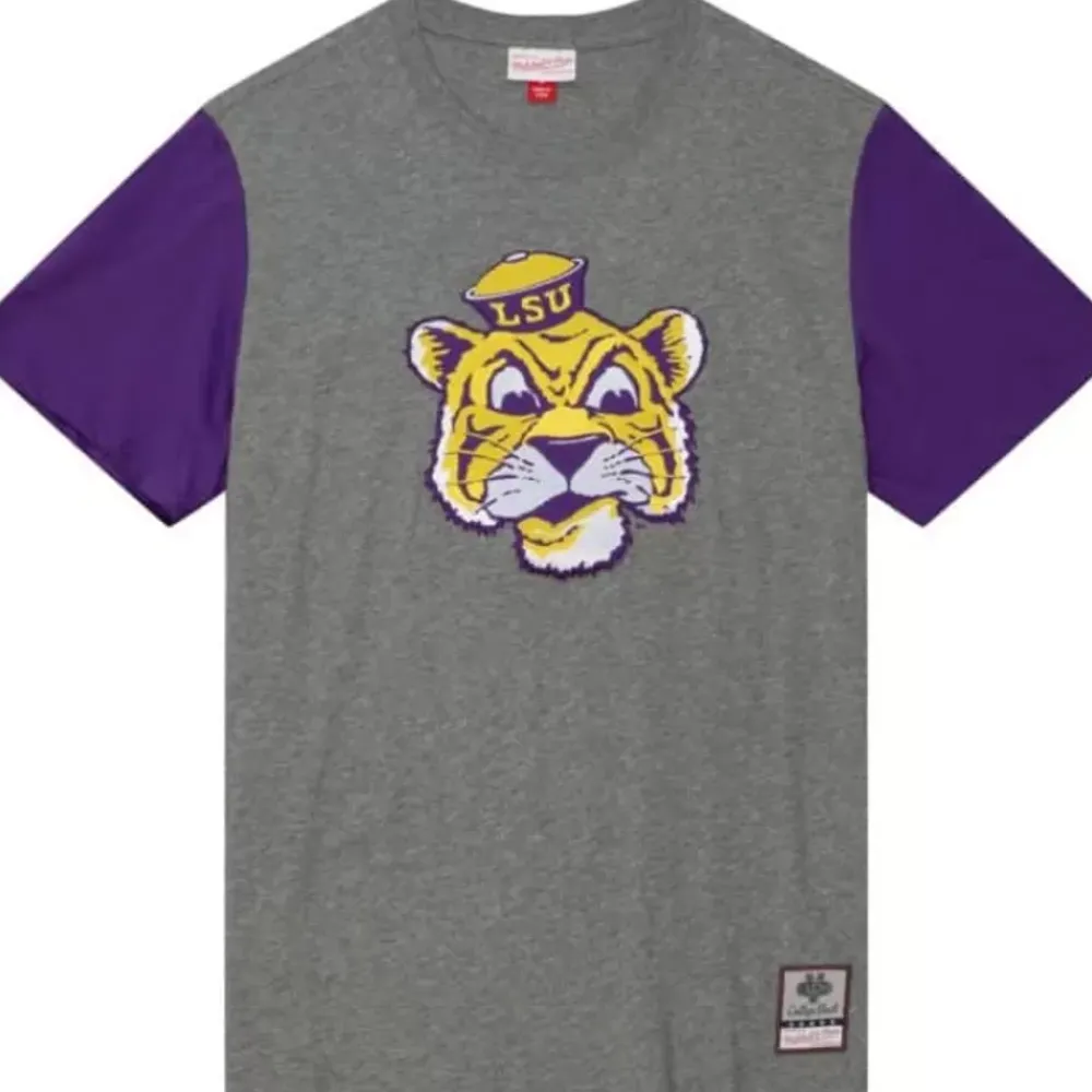 Apparel Mitchell & Ness T-Shirts & Tops-Color Blocked S/S Tee Louisiana State University
