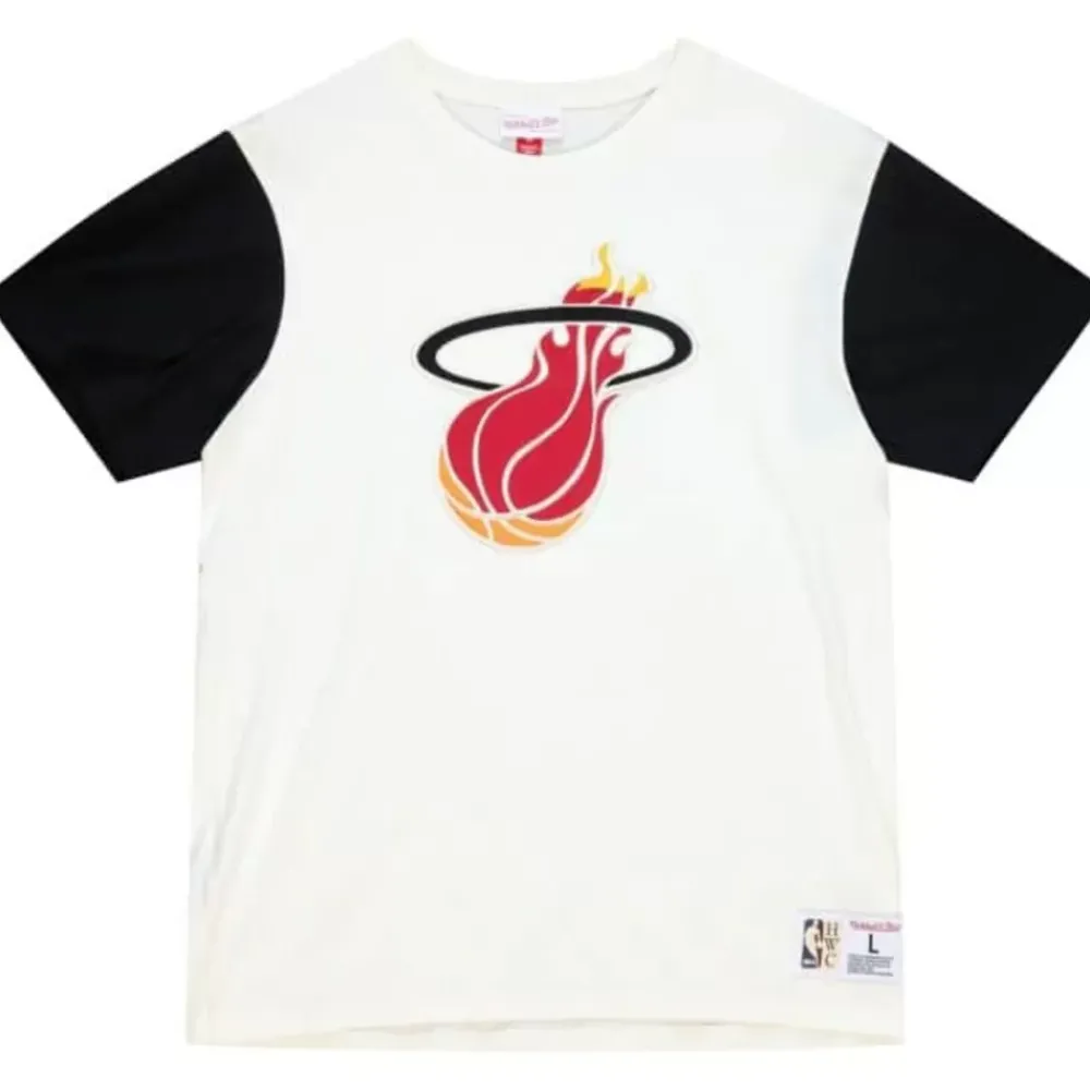 Apparel Mitchell & Ness T-Shirts & Tops-Color Blocked S/S Tee Miami Heat