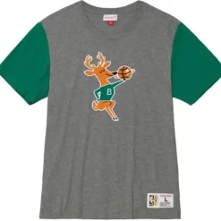 Apparel Mitchell & Ness T-Shirts & Tops-Color Blocked S/S Tee Milwaukee Bucks