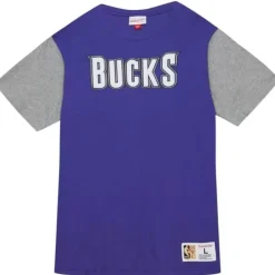 Apparel Mitchell & Ness T-Shirts & Tops-Color Blocked Ss Tee Milwaukee Bucks