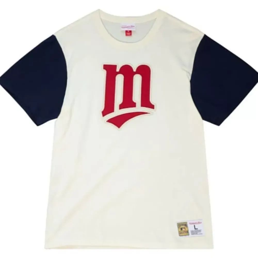 Apparel Mitchell & Ness T-Shirts & Tops-Color Blocked S/S Tee Minnesota Twins